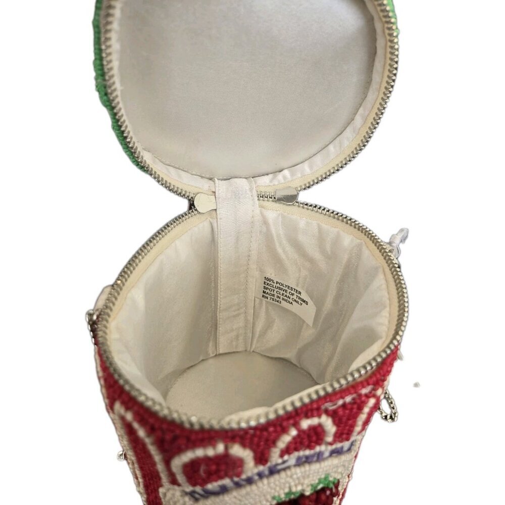 New Funky Homemade Raspberry Jam Beaded Bag Purse Clutch Viral TikTok India Gift - Picture 4 of 4